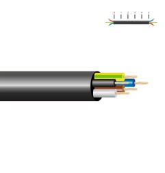 Manguera tubular vv-k06/1kv 5 g 1,50 mm², negra euro/m