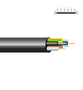 Manguera tubular vv-k06/1kv 5 g 1,50 mm², negra euro/m