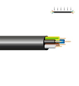 Manguera tubular h05vv-f 7 g 1,00 mm² negra euro/m