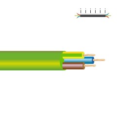 Manguera h05z1z1-f 3 g 1,00 mm², 100 m verde euro/m