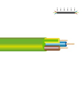 Manguera h05z1z1-f 3 g 1,00 mm², 100 m verde euro/m