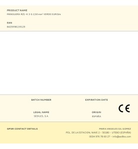 Manguera rz1-k 3 g 2,50 mm² verde euro/m