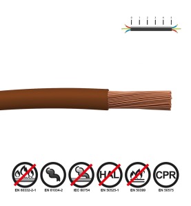 Cablecillo h07z1-k 1,50 mm² marrón euro/m