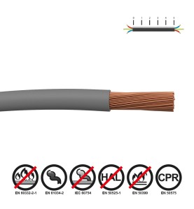 Cablecillo h07z1-k 4,00 mm² gris euro/m