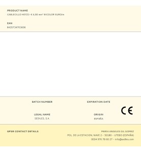 Cablecillo h07z1-k 4,00 mm² bicolor euro/m