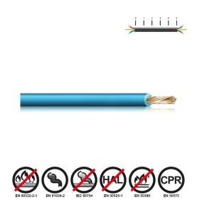 Cablecillo h07z1-k 6,00 mm² azul euro/m