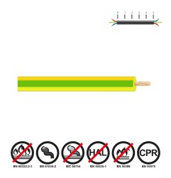 Cablecillo h07z1-k 6,00 mm² bicolor euro/m