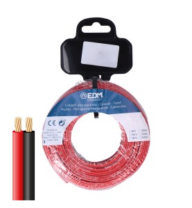 Carrete cable paralelo 2x0,75mm rojo/negro 10m (audio)