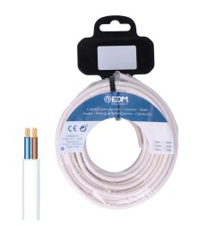 Carrete manguera plana 2 x 1,50 mm² blanca, 15 m