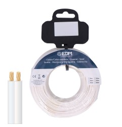 Carrete cable paralelo telefono blanco 2 vias 20 m