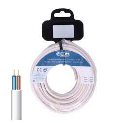 Carrete manguera tubular h05vv-f 2 x 1,00 mm² blanca, 20 m