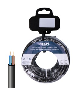 Carrete manguera tubular h05vv-f 2 x 1,00 mm² negra, 10 m