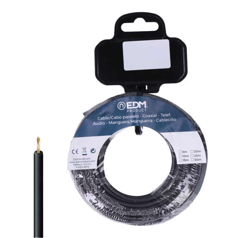 Carrete cablecillo h07z1-k 4,00 mm² negro, 5 m