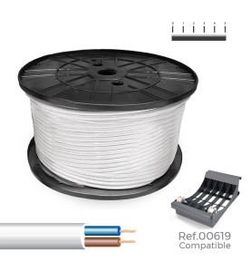 Manguera tubular h05vv-f 2 x 1,50 mm² blanca, 300 m. (bobina grande)