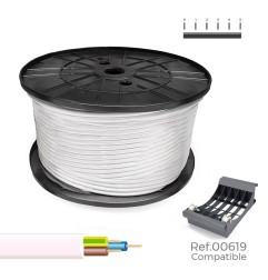 Manguera tubular h05vv-f 3 g 1,00 mm² blanca, 300 m. (bobina grande)