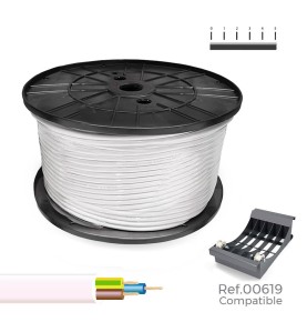 Manguera tubular h05vv-f 3 g 1,00 mm² blanca, 300 m. (bobina grande)