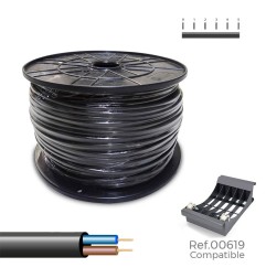Manguera tubular vv-k06/1kv 2 x 1,50 mm² negra, 200 m. (bobina grande)