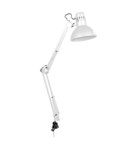 Flexo (arquitecto) modelo melbourne con mordaza de fijación color blanco e27 60w edm
