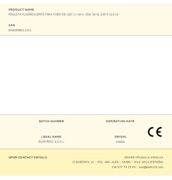 Regleta fluorescente para tubo de led 1 x 18 w (eq. 36 w) 220 v 123 cm