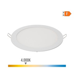 Downlight led empotrable redondo 20 w luz dia 4000 k 1500 lm blanco ø22,5 cm
