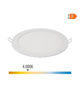 Downlight led empotrable redondo 20 w luz dia 4000 k 1500 lm blanco ø22,5 cm