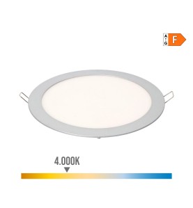 Downlight led empotrable redondo 20 w luz dia 4000 k 1500 lm cromado ø 22,5 cm