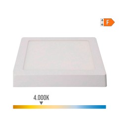 Downlight led superficie cuadrado blanco 20 w 1500 lm 4000 k luz dia 22 x 22 x 3 cm