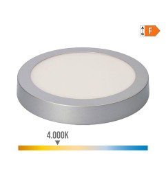 Downlight led superficie redondo cromado 20 w 1500 lm 4000 k luz dia ø 22 x 3,5 cm