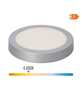 Downlight led superficie redondo cromado 20 w 1500 lm 4000 k luz dia ø 22 x 3,5 cm