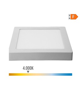 Downlight led superficie cuadrado cromado 20 w 1500 lm 4000 k luz dia 22 x 22 x 3 cm