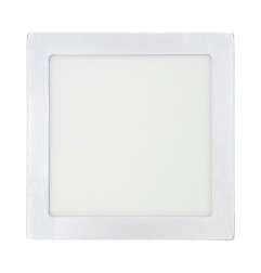 Downlight led superficie cuadrado cromado 20 w 1500 lm 4000 k luz dia 22 x 22 x 3 cm
