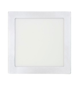 Downlight led superficie cuadrado cromado 20 w 1500 lm 4000 k luz dia 22 x 22 x 3 cm