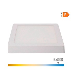 Downlight led superficie cuadrado blanco 20 w 1500 lm 6400 k luz fria 22 x 22 x 3,5 cm