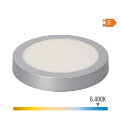 Downlight led superficie redondo cromado 20 w 1500 lm 6400 k luz fria ø 22 x 3 cm