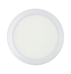 Downlight led superficie redondo cromado 20 w 1500 lm 6400 k luz fria ø 22 x 3 cm