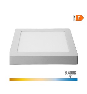 Downlight led superficie cuadrado cromado 20 w 1500 lm 6400 k luz fria 22 x 22 x 3,5 cm