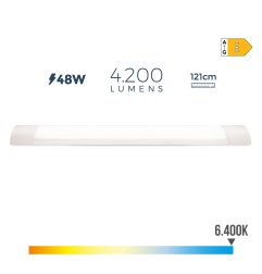 Regleta led 48 w 6500 k luz fria 4200 lm 121,3 x 3,1 x 12 cm