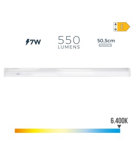 Regleta led 7 w 6500 k luz fria 600 lm 50,5 x 2,2 x 3,5 cm