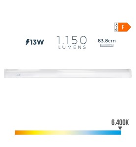 Regleta led 13 w 6500 k luz fria 1150 lm 83,8 x 3,5 x 3.8 cm