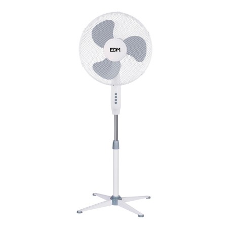 Ventilador de pie, blanco, potencia 45 w, db 60, aspas ø40 cm, altura regulable 105-125 cm