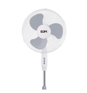 Ventilador de pie, blanco, potencia 45 w, db 60, aspas ø40 cm, altura regulable 105-125 cm
