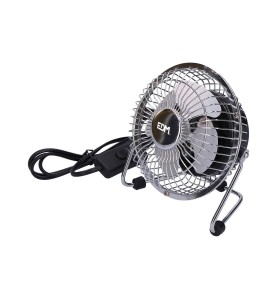 Mini ventilador industrial, de sobremesa. color cromado. potencia: 15w 54,7 db aspas: ø10 x 15 cm