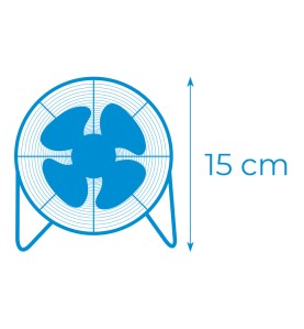 Mini ventilador industrial, de sobremesa. color cromado. potencia: 15w 54,7 db aspas: ø10 x 15 cm