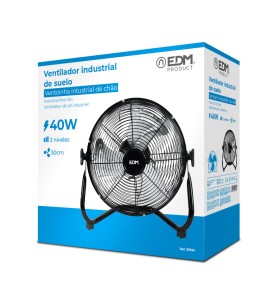 Ventilador industrial de suelo. color negro 40w 57,7 db aspas ø30 x 41 cm