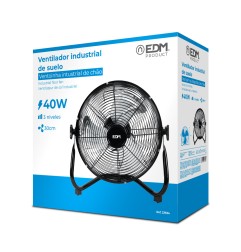 Ventilador industrial de suelo. color negro 40w 57,7 db aspas ø30 x 41 cm