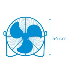 Ventilador industrial de suelo. color negro 100w 64,7 db aspas ø45 x 54 cm