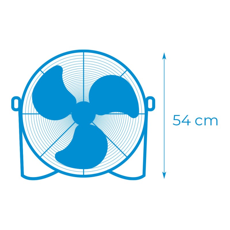 Ventilador industrial de suelo. color negro 100w 64,7 db aspas ø45 x 54 cm