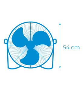 Ventilador industrial de suelo. color negro 100w 64,7 db aspas ø45 x 54 cm