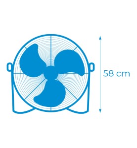 Ventilador industrial de suelo. color negro 120w 64,9 db aspas ø50 x 58 cm
