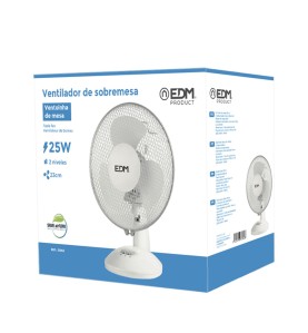 Ventilador de sobremesa. color blanco. potencia: 25 w 41 db aspas: ø23  27 x 24 x 36 cm